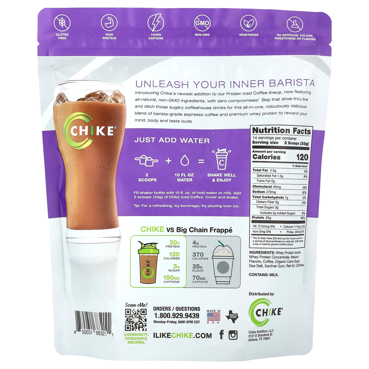 Chike Nutrition, Protein Iced Coffee, Caramel Macchiato, 16.3 oz (462 g)