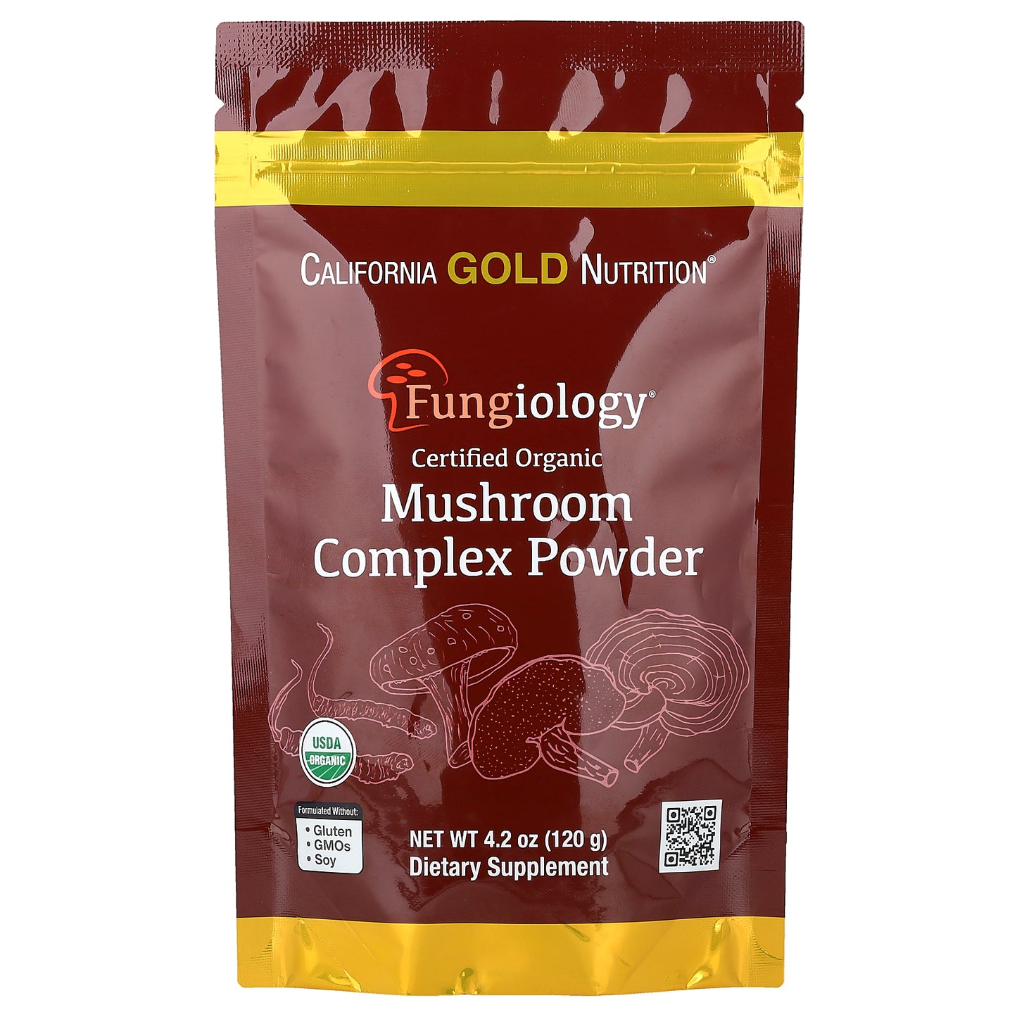 California Gold Nutrition, Certified Organic Mushroom Complex Powder, 4.2 oz (120 g)