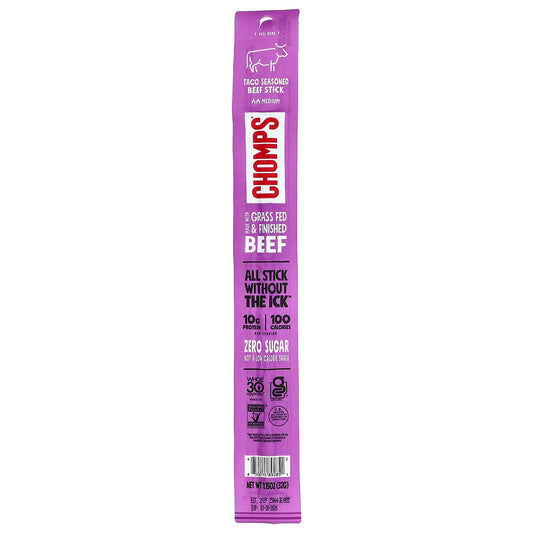 Chomps, Taco Seasoned Beef Stick, Medium, 1.15 oz (32 g)