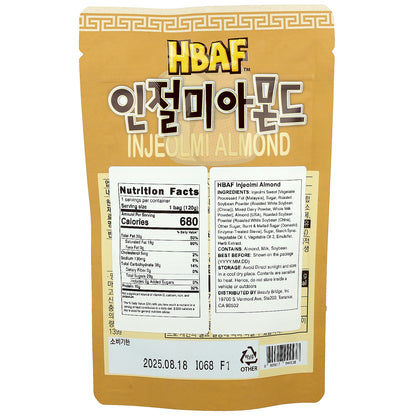 HBAF, Injeolmi Almond, 120 g