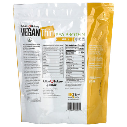 Julian Bakery, Vegan Thin, Pea Protein, Vanilla, 1.88 lbs (852 g)