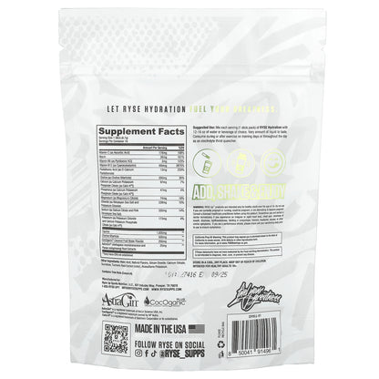 RYSE, Hydration, On-The-Go Electrolyte Drink Mix, Lemon Lime, 16 Sticks, 0.24 oz (6.7 g) Each