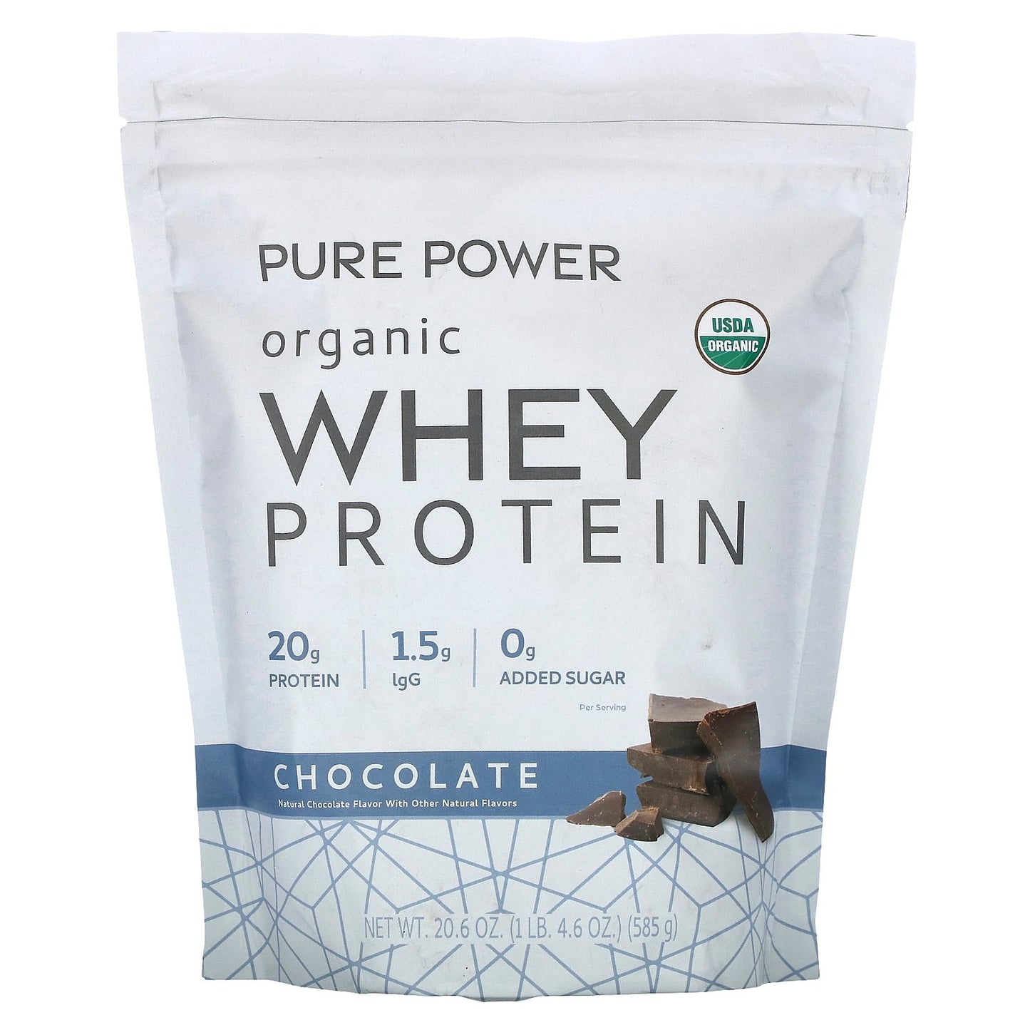 Dr. Mercola, Pure Power, Organic Whey Protein, Chocolate, 1 lb 4.6 oz (585 g)