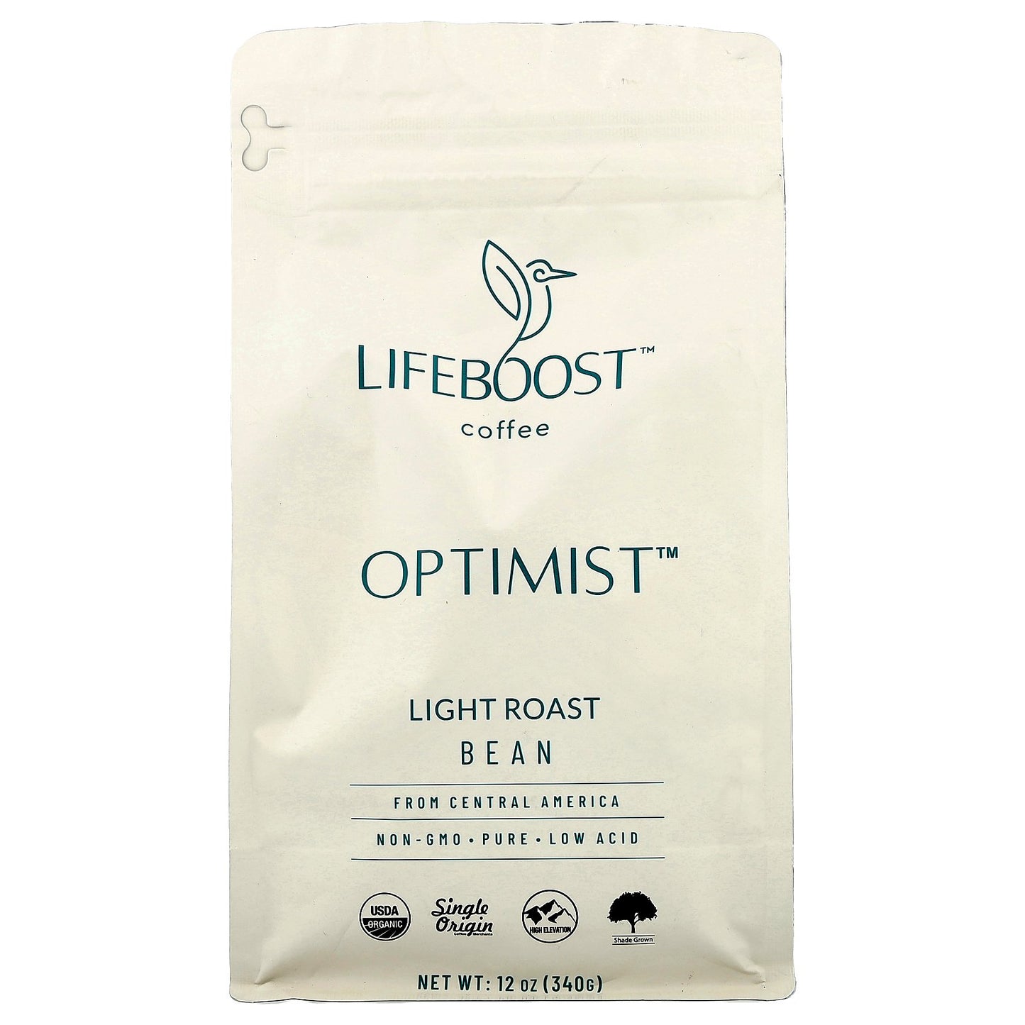 Lifeboost, Coffee, Optimist™, Bean, Light Roast, 12 oz (340 g)