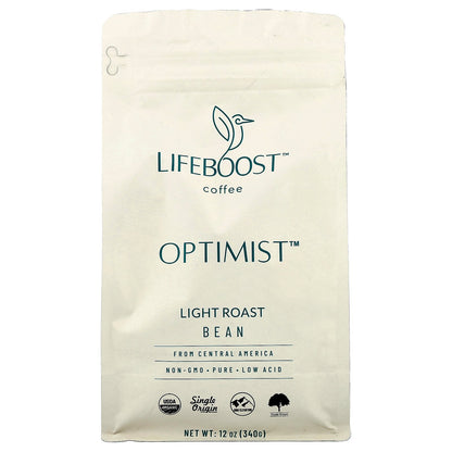 Lifeboost, Coffee, Optimist™, Bean, Light Roast, 12 oz (340 g)