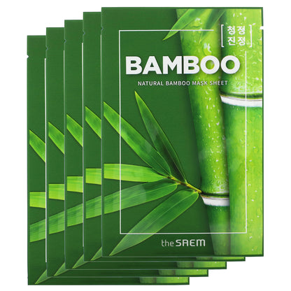 The Saem, Natural Bamboo Beauty Sheet Mask, 5 Sheet Masks, 0.71 fl oz (21 ml)