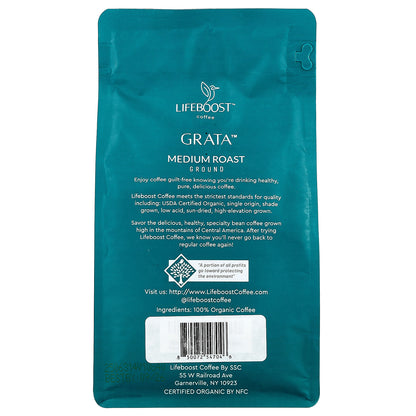 Lifeboost, Coffee, Grata™, Ground, Medium Roast, 12 oz (340 g)