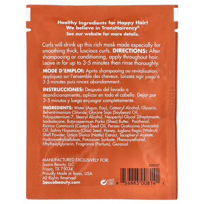 Sauce Beauty, Smothing Curl Hair Mask, Honey Chia, 1 fl oz (30 ml)