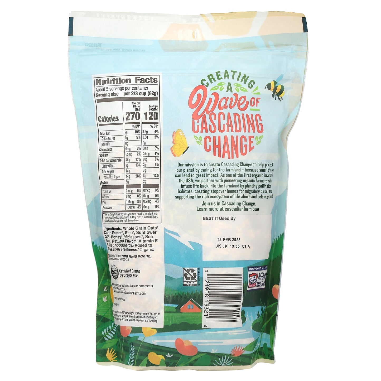 Cascadian Farm, Organic Oats and Honey Granola, 11 oz (311 g)