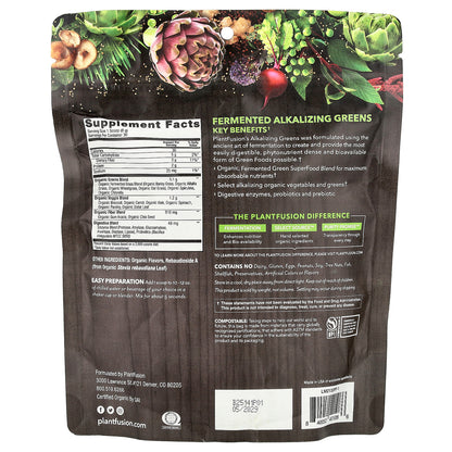 PlantFusion, Organic & Fermented Alkalizing Greens, 8.46 oz (240 g)