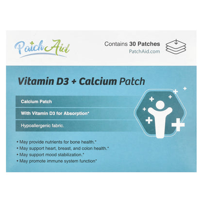 PatchAid, Vitamin D3 + Calcium Patch , 30 Patches