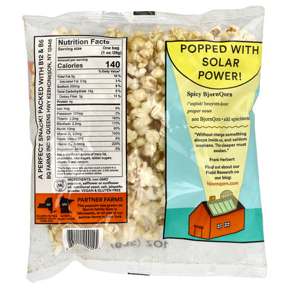 BjornQorn, Sun-Popped Corn, Spicy, 1 oz (28 g)