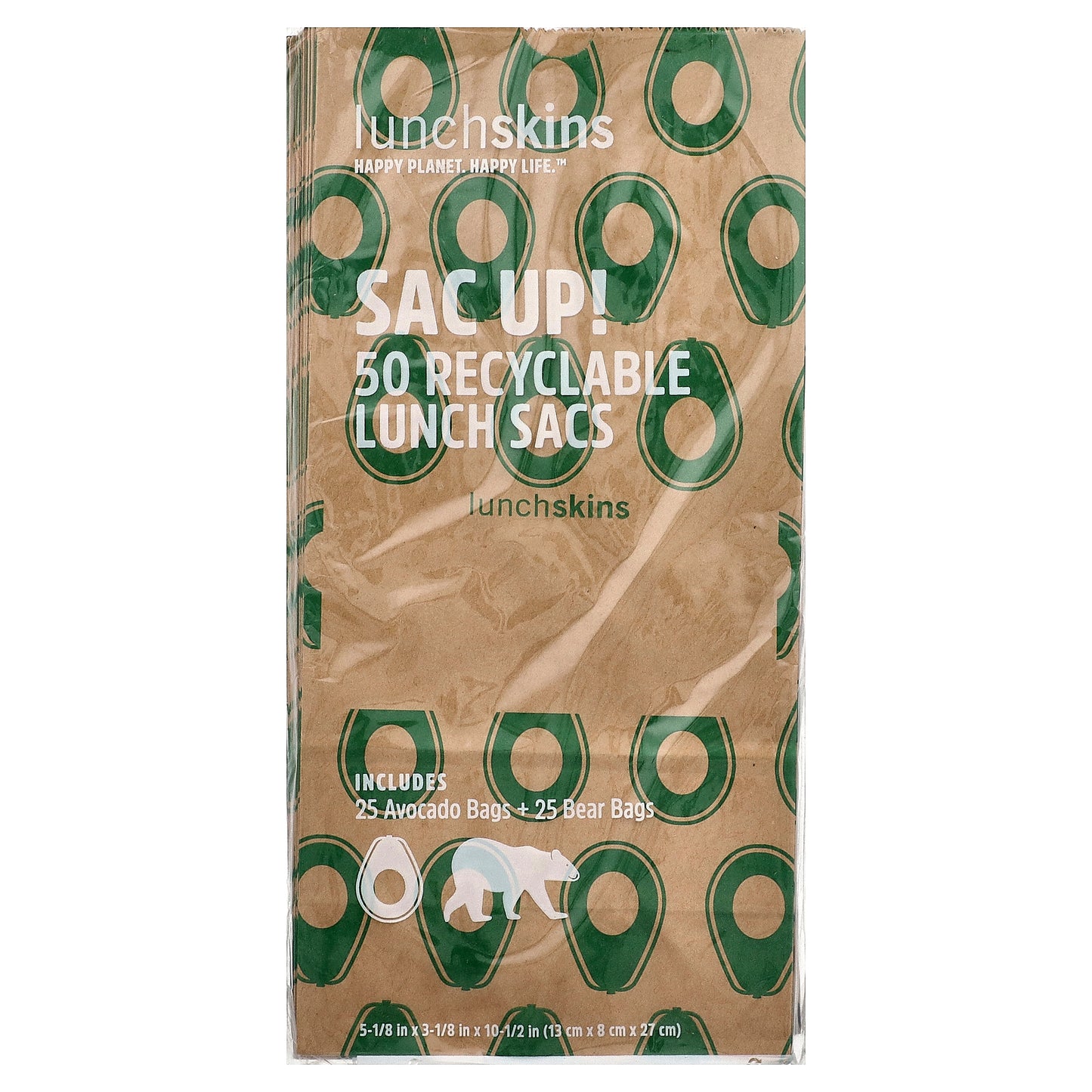 Lunchskins, Sac Up! Recyclable Lunch Sacs, 50 Bags