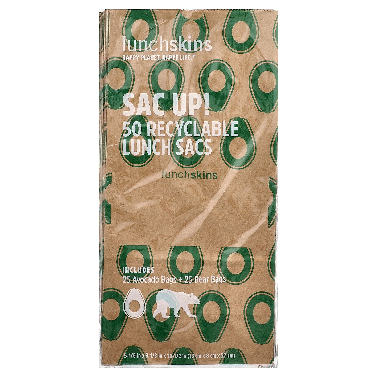 Lunchskins, Sac Up! Recyclable Lunch Sacs, 50 Bags