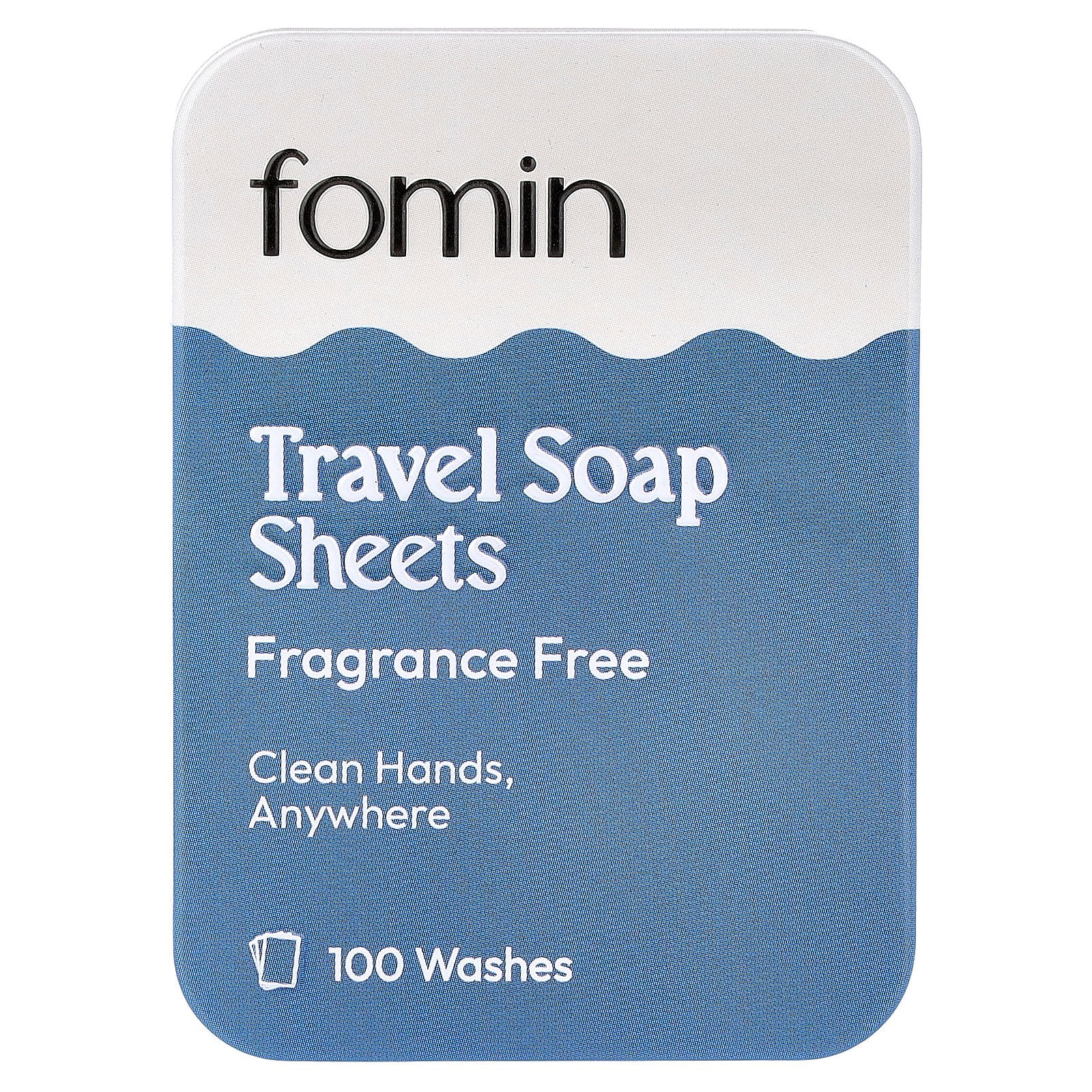 fomin, Travel Soap Sheets, Fragrance Free, 100 Sheets