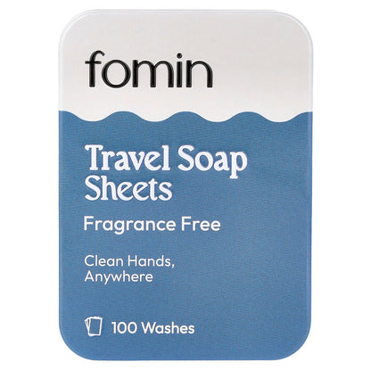 fomin, Travel Soap Sheets, Fragrance Free, 100 Sheets