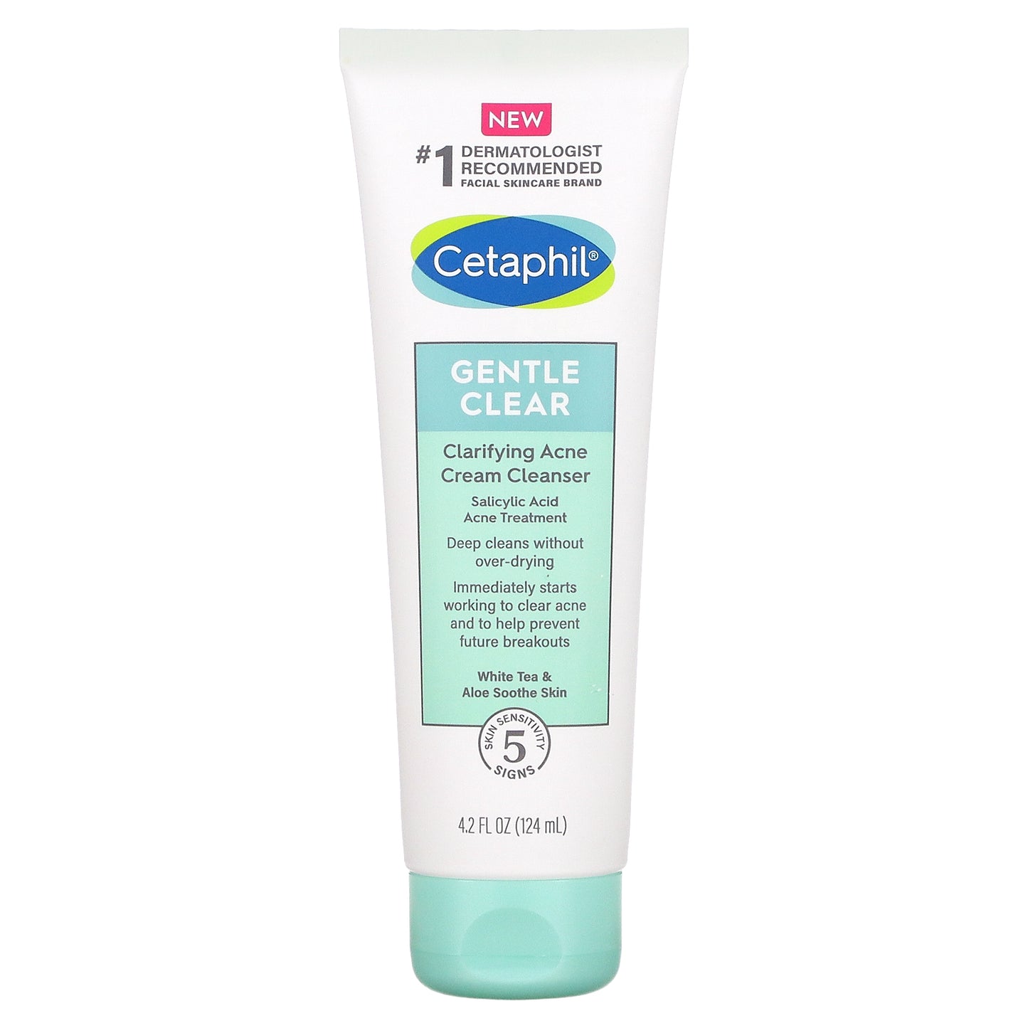 Cetaphil, Gentle Clear, Clarifying Acne Cream Cleanser, 4.2 fl oz (124 ml)