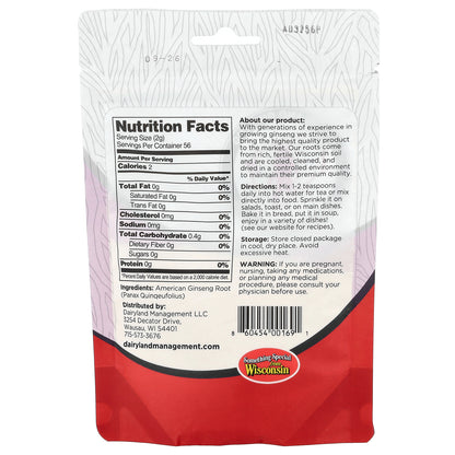 Dairyland Ginseng, American Ginseng Powder, 4 oz