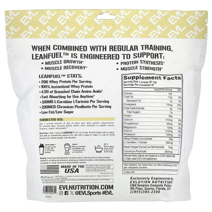 EVLution Nutrition, LeanFuel™, Vanilla Ice Cream, 4 lb (1.81 kg)