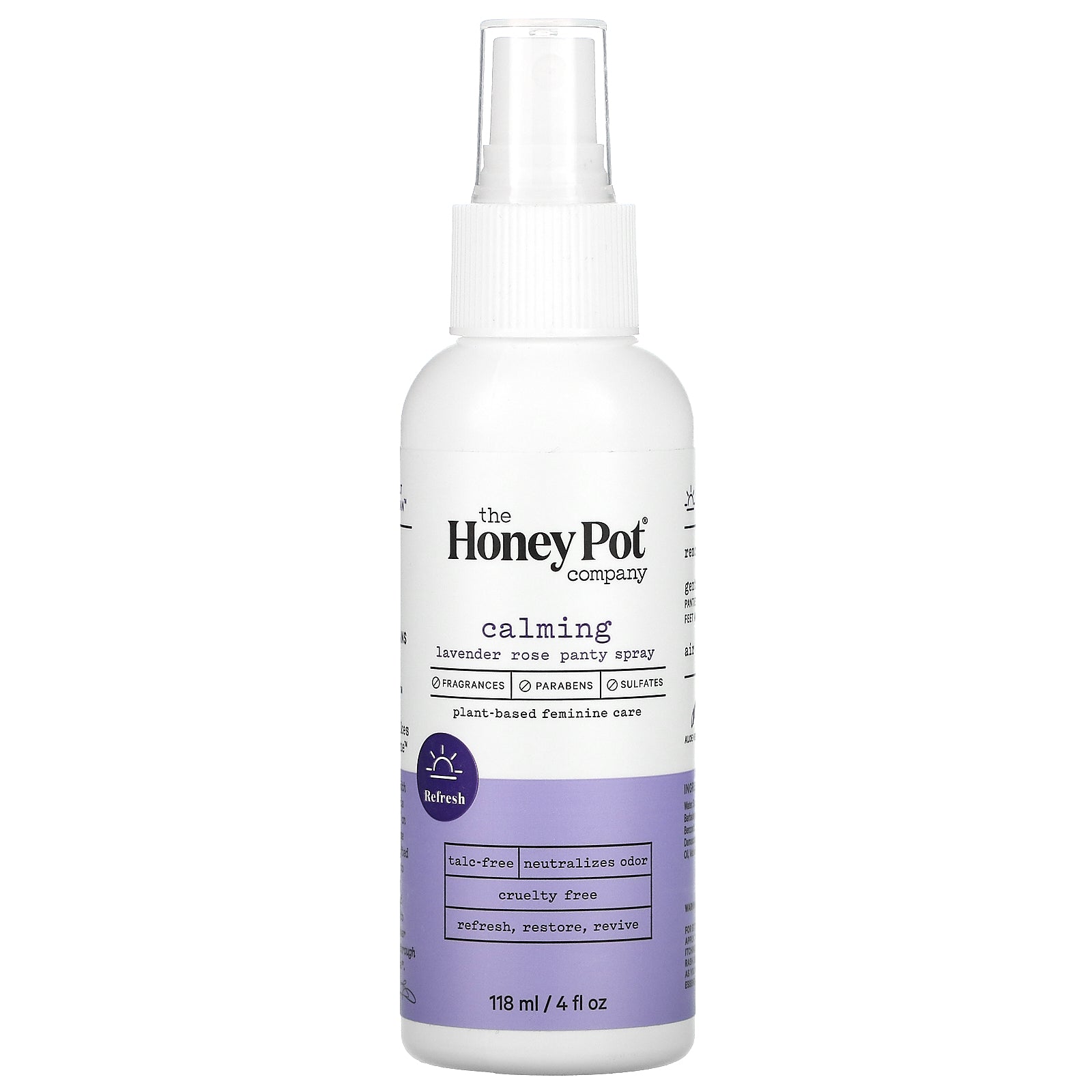 The Honey Pot Company, Panty Spray, Calming Lavender Rose, 4 fl oz (118 ml)