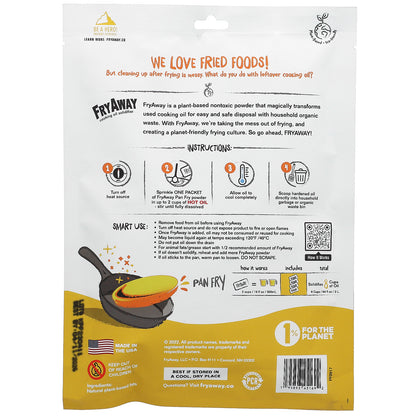 FryAway, Cooking Oil Solidifier, Pan Fry, 4 Packets, 2.1 oz (60 g)