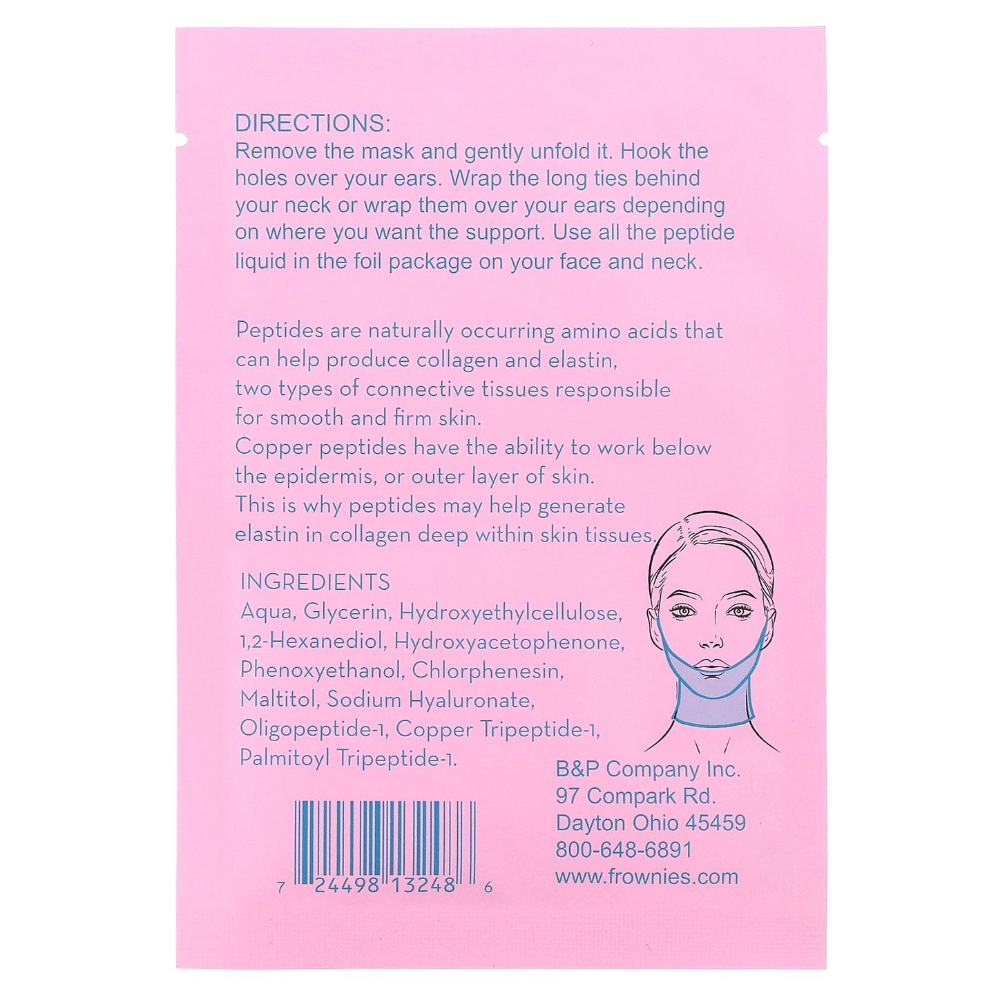 Frownies, Chin-Up Polypeptide Beauty Mask, 1 Mask