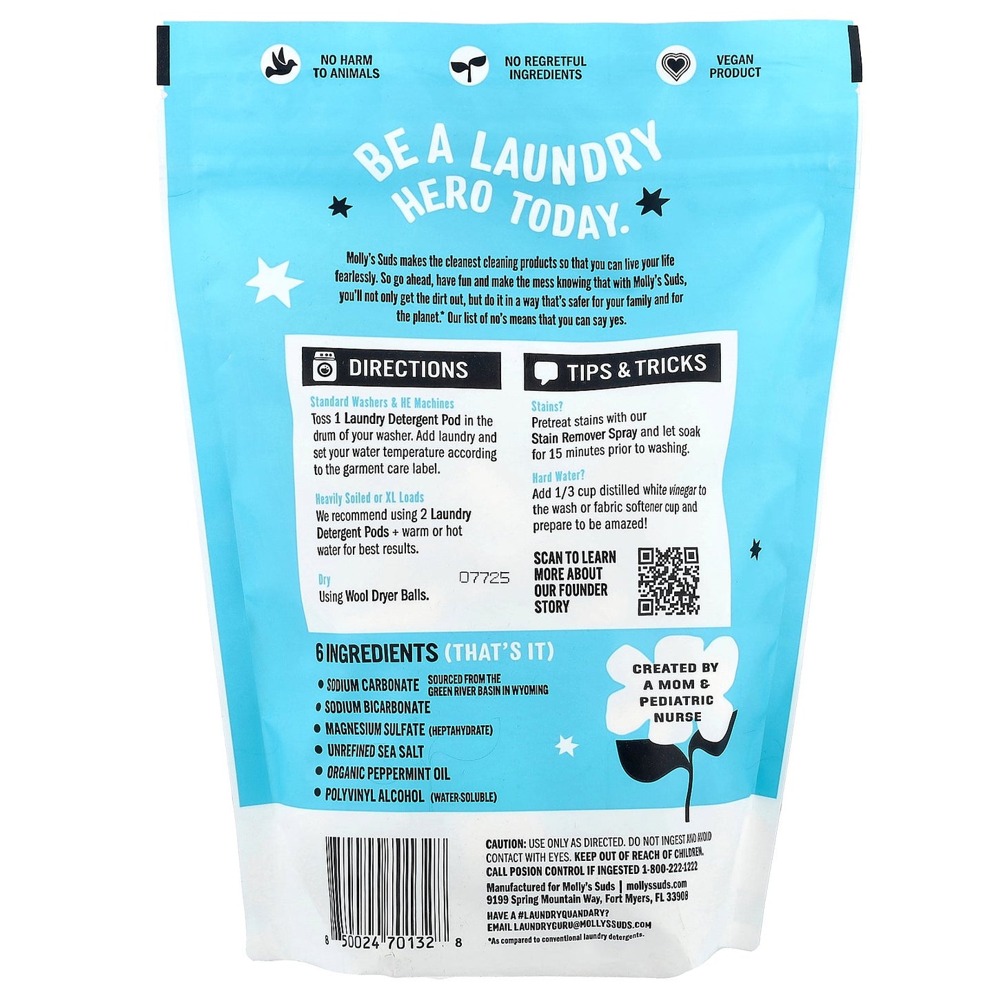 Molly's Suds, Laundry Pods, Peppermint, 60 Pods, 29.63 oz (0.84 kg)