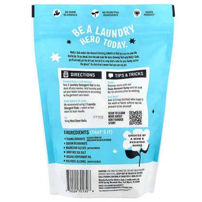 Molly's Suds, Laundry Pods, Peppermint, 60 Pods, 29.63 oz (0.84 kg)