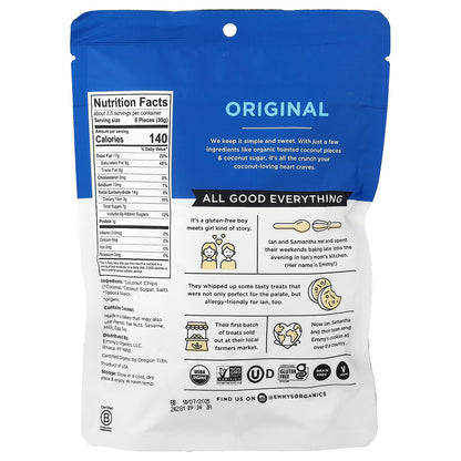 Emmy's Organic Cookies, Original Coconut Crunch'ems, 3.5 oz (100 g)