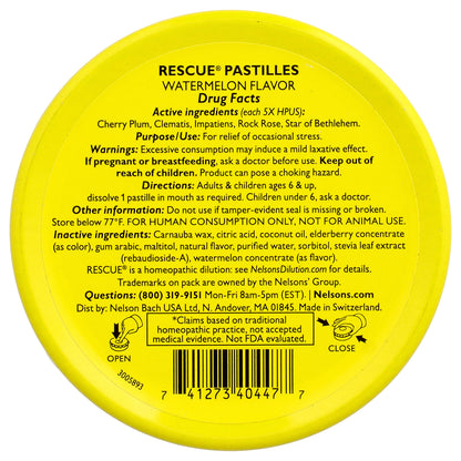 Bach, Rescue® Pastilles, Stress Relief, Watermelon, 35 Pastilles, 1.7 oz (50 g)