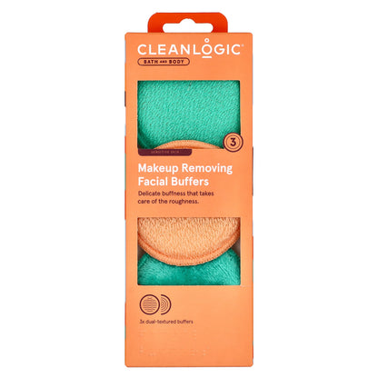 CleanLogic, Bath and Body, Makeup Removing Facial Buffers, 3 Dual-Textured Buffers