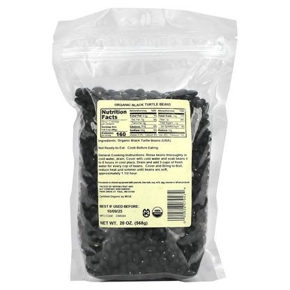 Bergin Fruit and Nut Company, Organic Black Turtle Beans, 20 oz (568 g)