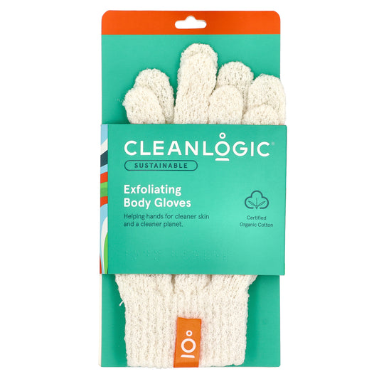 CleanLogic, Sustainable, Exfoliating Body Gloves, 1 Pair