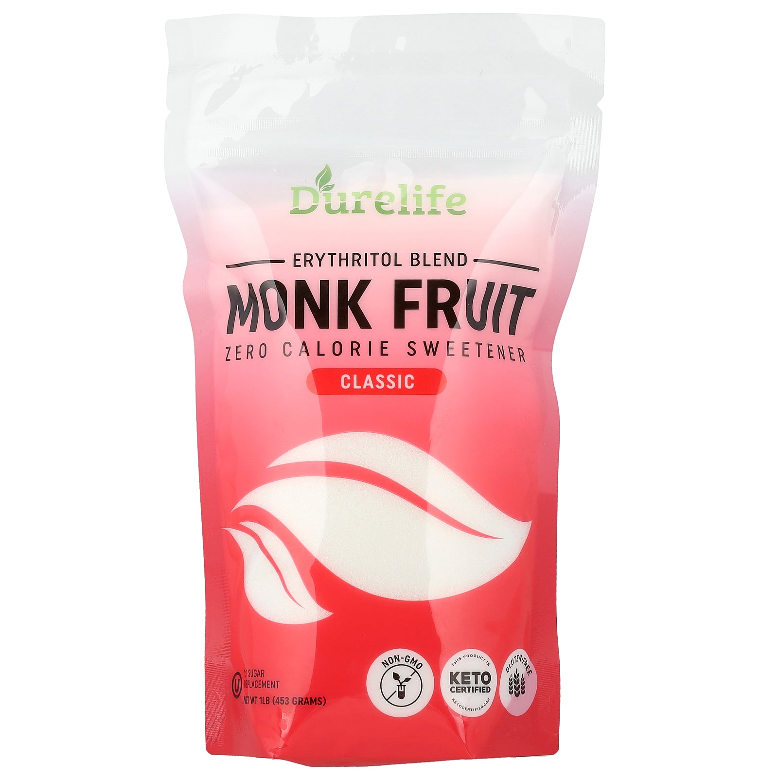 DURELIFE, Erythritol Blend Monk Fruit, Classic, 1 lb (453 g)