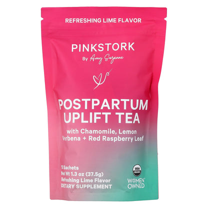 Pink Stork, Postpartum Uplift Tea, Refreshing Lime, 15 Sachets, 1.3 oz (37.5 g)