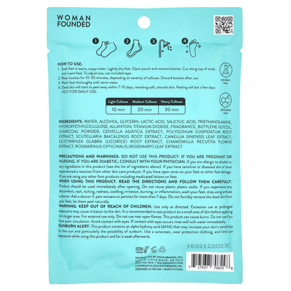 Onyx Professional, Bye-EE Calluses, Peeling Callus Removing Foot Mask, 1 Pair