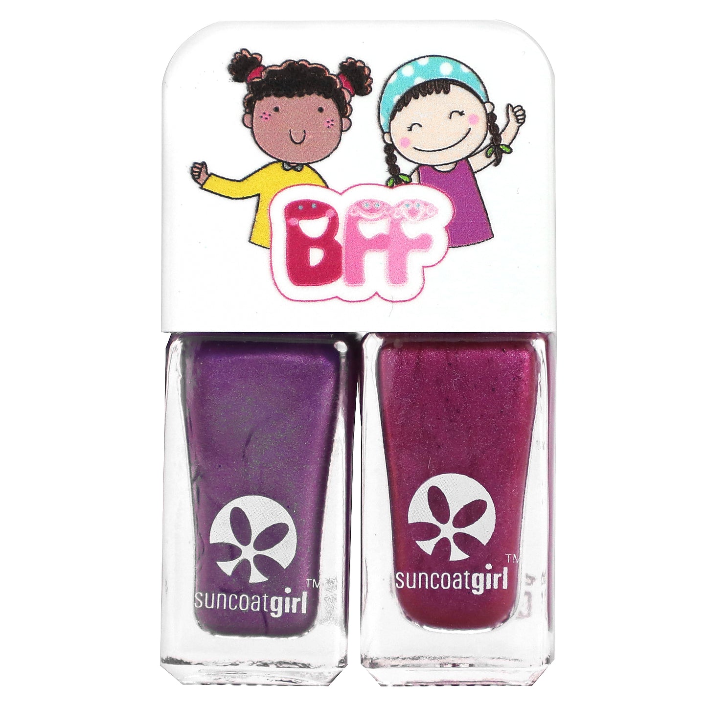 SuncoatGirl, Besties Nail Polish Duo Set, Violet & Deep Purple, 2 Piece Set