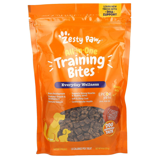 Zesty Paws, All-In-One Training Bites, For Dogs, All Ages, Peanut Butter, 8 oz (226 g)