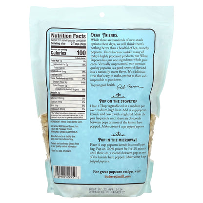 Bob's Red Mill, White Popcorn, Gluten Free, 1 lb 14 oz (850 g)