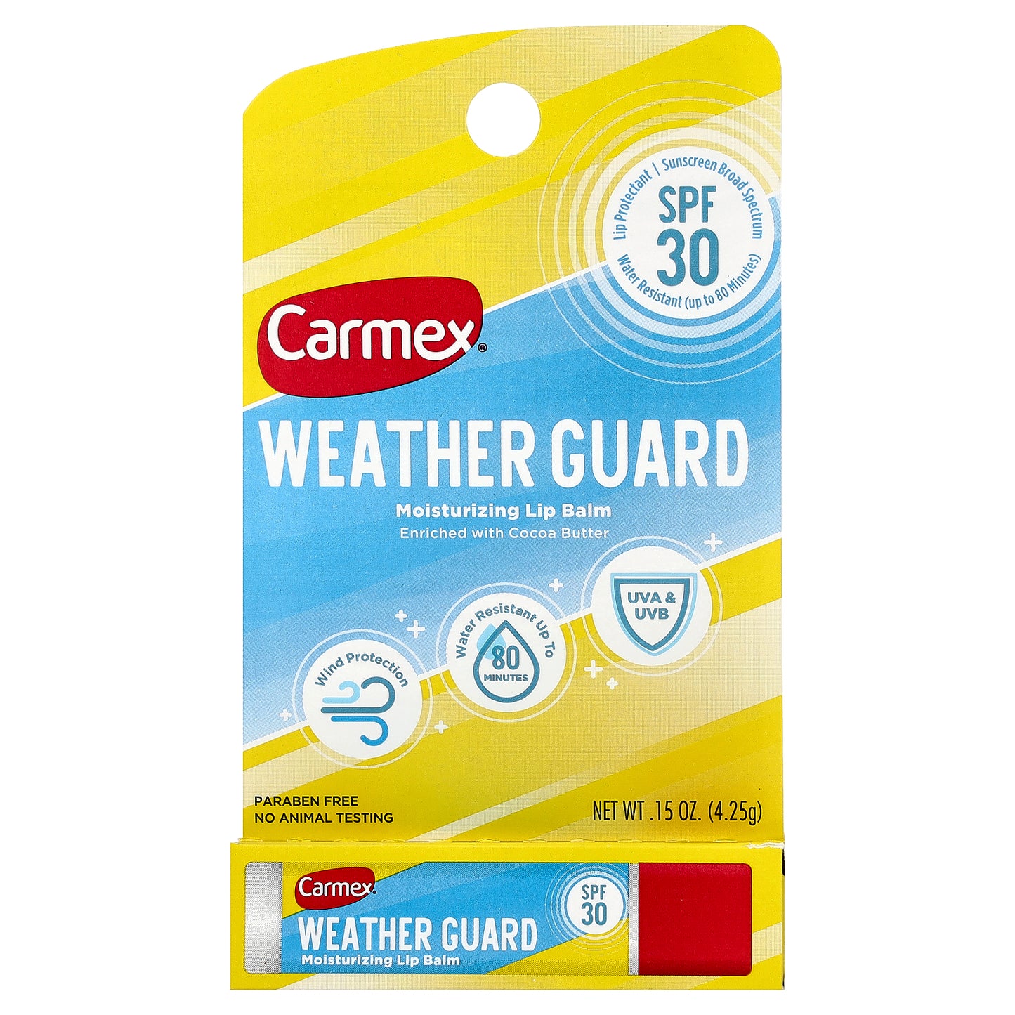 Carmex, Weather Guard, Moisturizing Lip Balm, SPF 30, 0.15 oz (4.25 g)