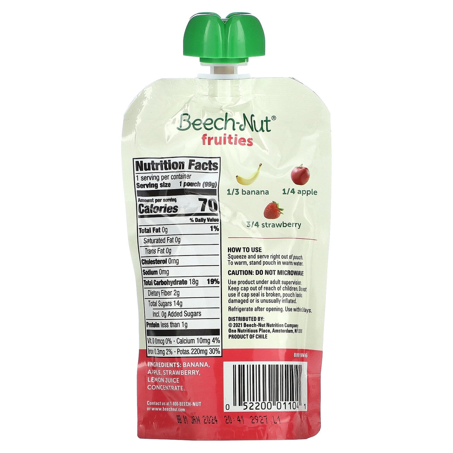 Beech-Nut, Fruities, 6+ Months, Banana, Apple & Strawberry, 3.5 oz (99 g)