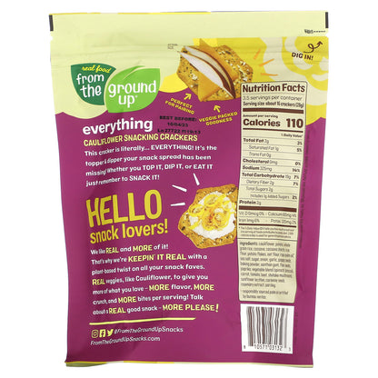From The Ground Up, Cauliflower Snacking Crackers, Everything, 3.5 oz (100 g)