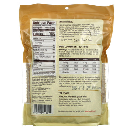 Bob's Red Mill, Organic 6 Grain Hot Cereal, 24 oz (680 g)