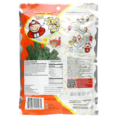 Tao Kae Noi, Crispy Seaweed Snack, Sriracha Chili Sauce, 1.12 oz (32 g)