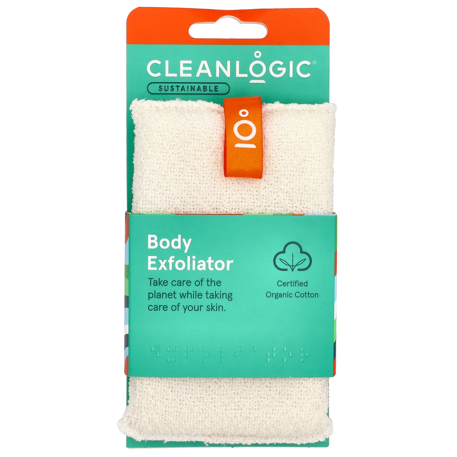 CleanLogic, Sustainable, Body Exfoliator, White, 1 Count