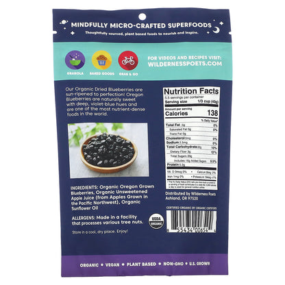 Wilderness Poets, Organic Oregon Blueberries, 8 oz (226 g)