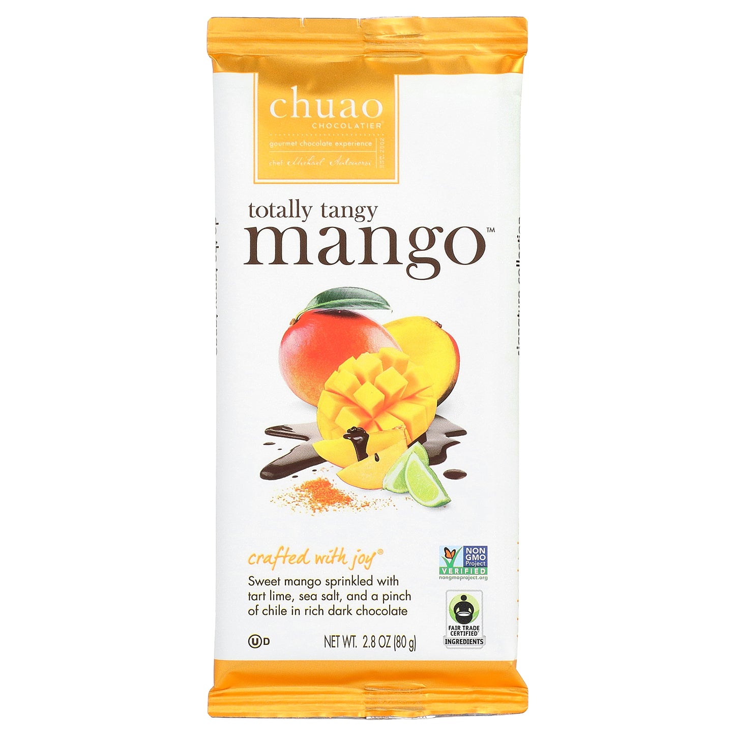 Chuao Chocolatier, Dark Chocolate Bar, Totally Tangy Mango™, 2.8 oz (80 g)