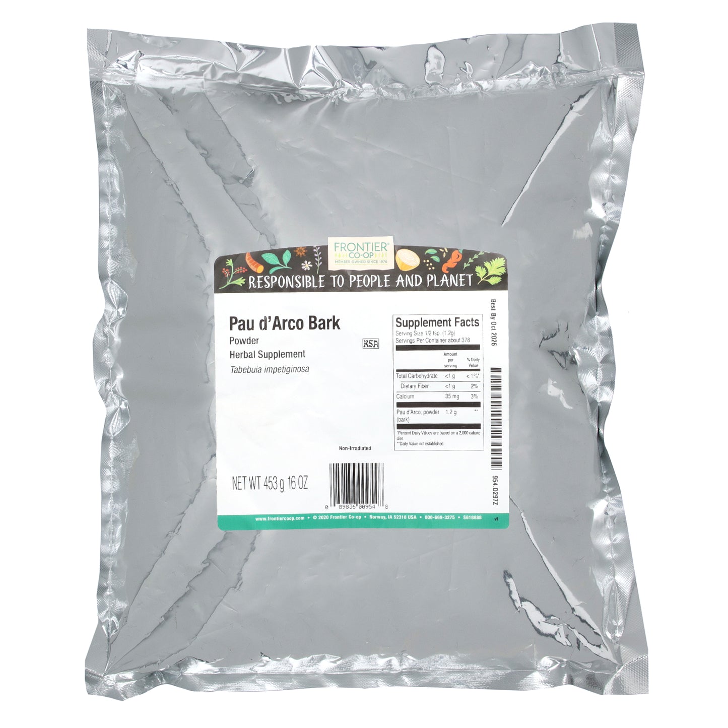 Frontier Co-op, Pau d'Arco Bark Powder, 16 oz (453 g)