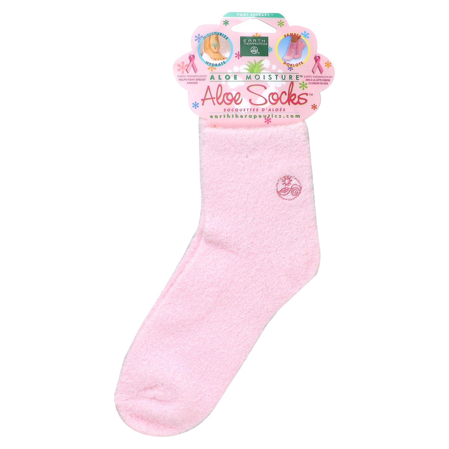 Earth Therapeutics, Aloe Moisture, Aloe Socks, Pink, 1 Pair