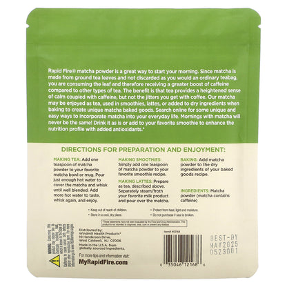 RAPIDFIRE, Matcha Tea, Japanese Green Tea, 2.12 oz (60 g)